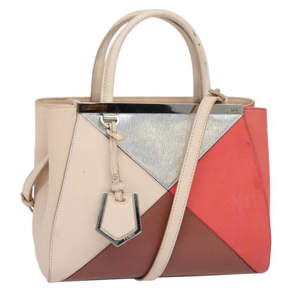 FENDI Petite To Jules Hand Bag Leather Pink Silver - Picture 1 of 13